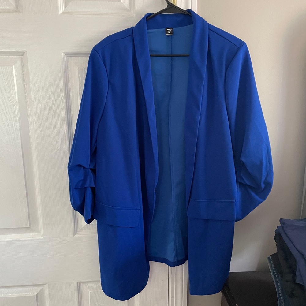 SHEIN Royal Blue Open-Front Blazer